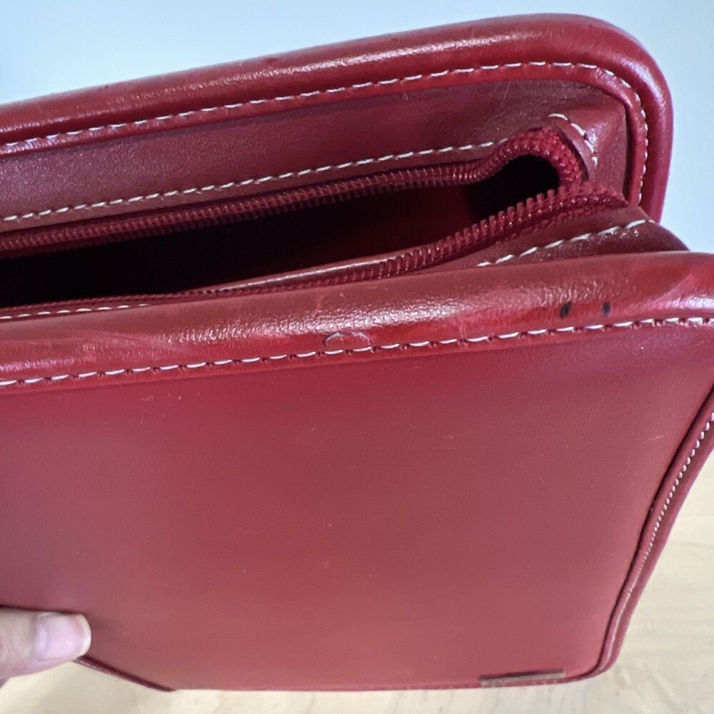 Franklin Covey Red Leather Zip Closure Red Vintage Planner Stationary - Picture 6 of 11